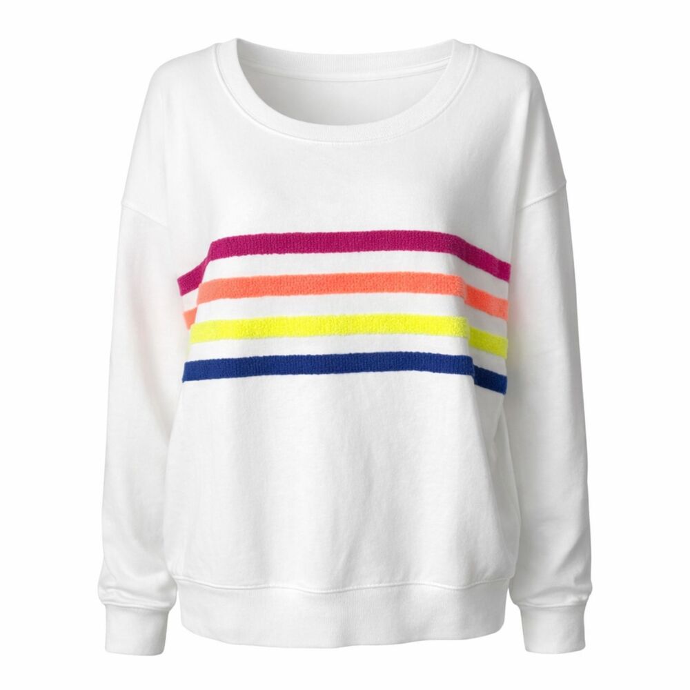 LOU & GREY LOOSE FIT OVERSIZED ATHLEISURE SOFT COLORFUL EVERYDAY SWEATSHIRT SM